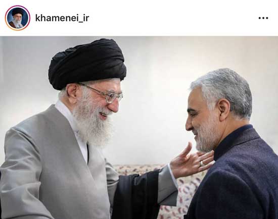 تصویر اینستاگرام رهبری درباره سردار سلیمانی