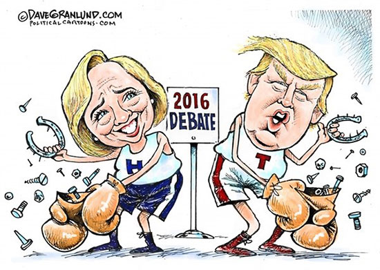 کاریکاتور: مشت زنی هیلاری و ترامپ!