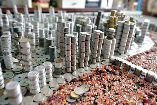 ساخت یک شهر با سکه های پول! +عکس