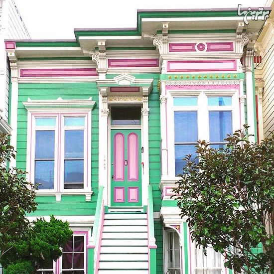 خانه های بهاری و آبنباتی رنگ سانفرانسیسکو