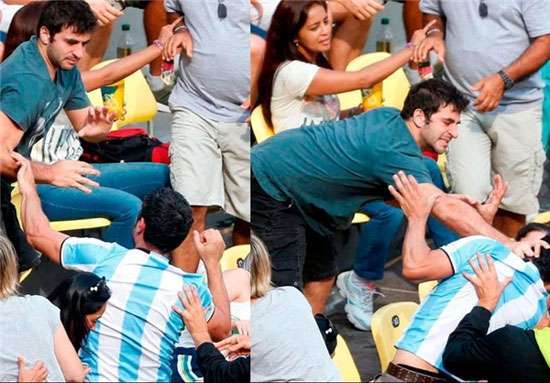 درگیری هواداران برزیلی و آرژانتینی