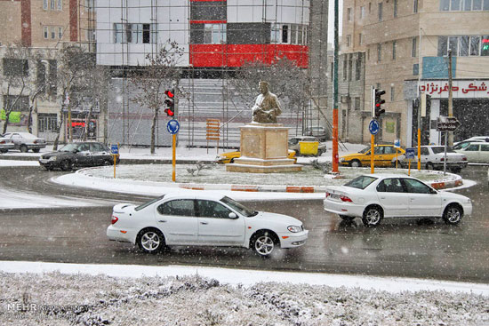 عکس: بارش برف در اردبیل