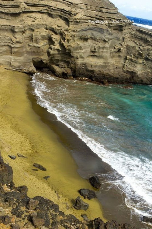ساحل سبز رنگ در هاوایی +عکس