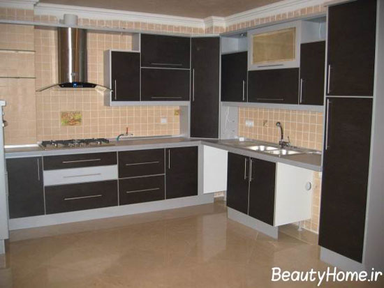 کابینت های فلزیِ طرح چوب برای آشپزخانه تان