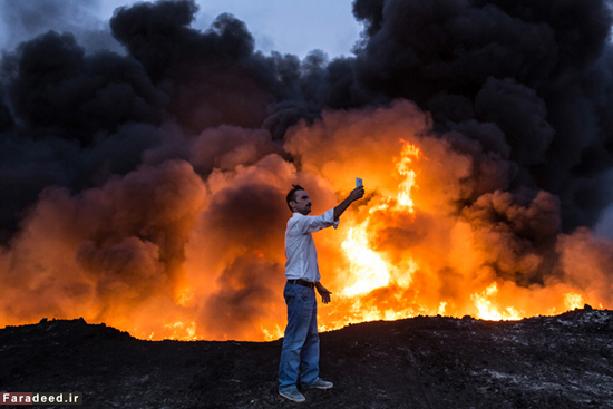 داعش چاه‌های نفت «القیاره» را آتش زد