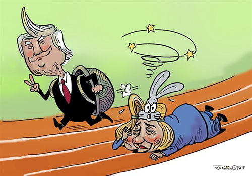 کاریکاتور: بازی ترامپ و هیلاری!