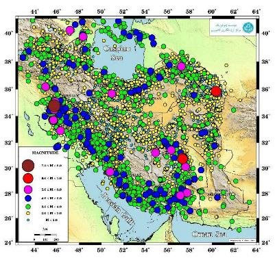 افزایش ۶۰ درصدی زمین لرزه‌های ایران در ۹۶