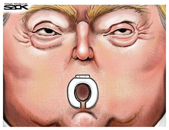 کاریکاتور: تشبیه ترامپ به توالت!