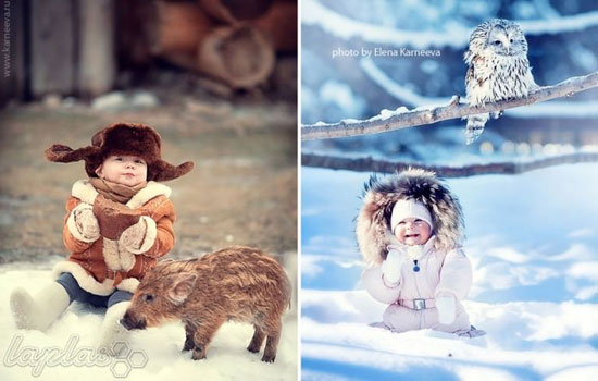تصاویر دوست داشتنی از کودک و حیوانات