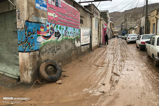 خیابان‌های شیراز؛ چند ساعت بعد از سیل