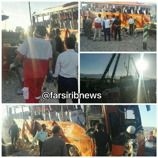 اتوبوس حادثه دیده دانش آموزان هرمزگانی