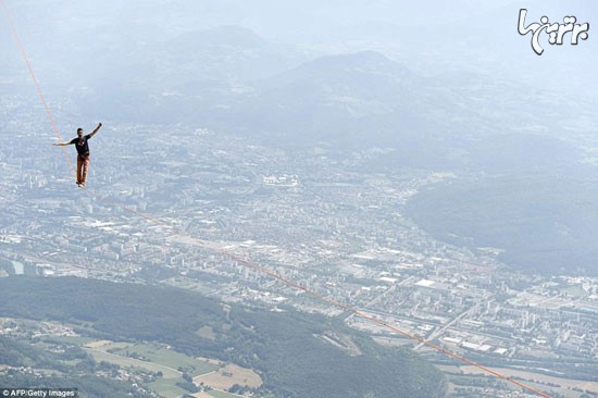 بندباز فرانسوی در ارتفاع 500 متری! +عکس
