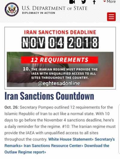 شمارشگر معکوس بازگشت تحریم‌های ایران!