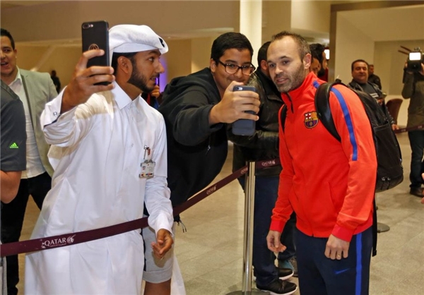 استقبال از بازیکنان بارسلونا در قطر