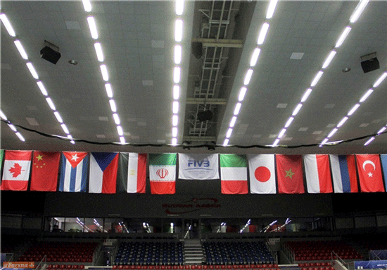 نصب عجیب پرچم ایران در والیبال قهرمانی جهان