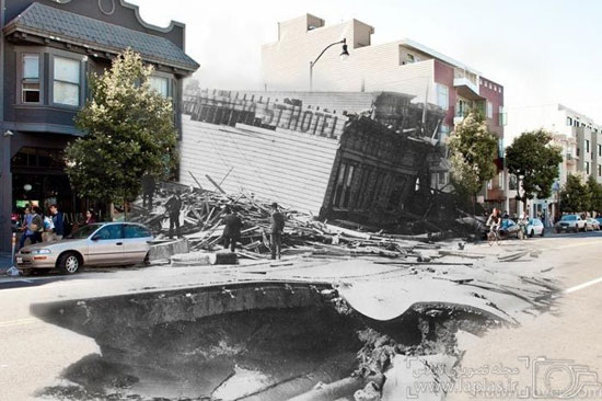 زلزله و یک قرن بعد در یک تصویر