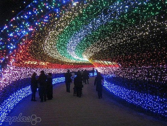 تصاویری دیدنی از تونل روشنایی در ژاپن