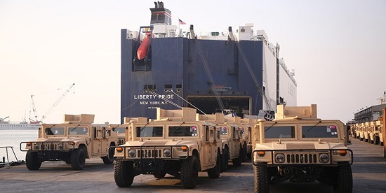 آمریکا ۱۵۰ جیپ زرهی برای ارتش لبنان فرستاد