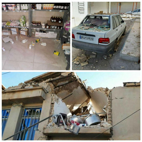 خسارات وارده درپی وقوع زلزله در مسجد سلیمان