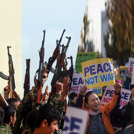 تصاویر تاثیرگذار از ترکیب جنگ و صلح