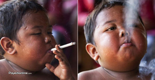 عکس: کودکی که روزی 40نخ سیگار می‌کشید!