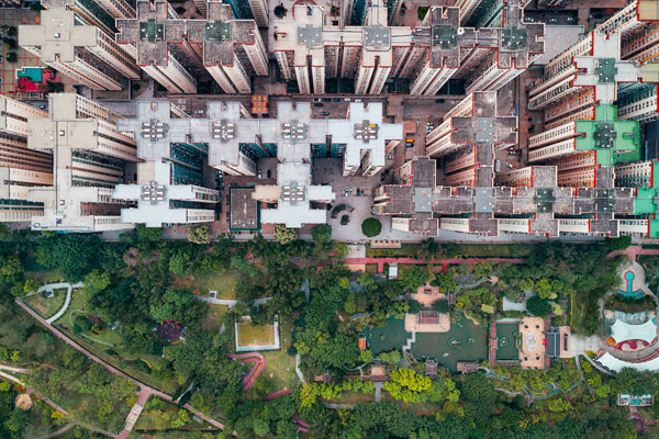 تصاویر هوایی که نمایش دهنده فاجعه برج سازی است