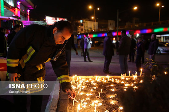 ادای احترام مشهدی ها به جانباختگان حادثه پلاسکو