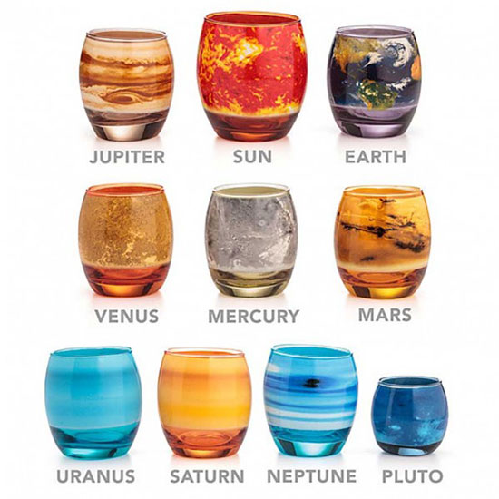 لیوان‌هایی شبیه سیاره‌های منظومه شمسی