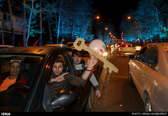 تصاویری از جشن توافق هسته ای در تهران