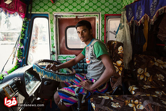 کامیون‌ها و کامیون‌داران هندی به روایت تصاویر