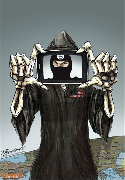 «مرگ بر آمریکا» در آثار کاریکاتوریست‌های جهان
