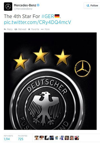 واكنش جالب برندها به قهرماني آلمان در جام جهاني