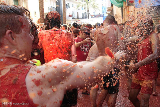 عکس: جشنواره توماتینا در اسپانیا‎