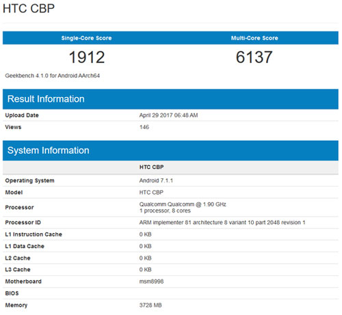 نتایج بنچمارک جدید HTC U 11 فاش شد