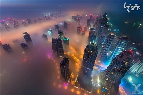 عکس های حیرت انگیز از دبی غرق در مه