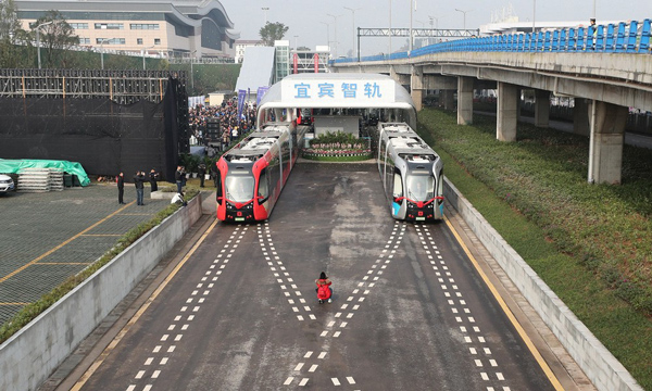 تکنولوژی جدید قطار‌های بدون ریل در چین!