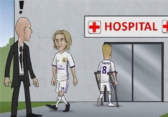 کاریکاتور: کروس جایگزین مودریچ در بیمارستان شد