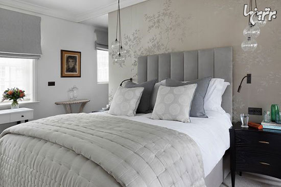 اتاق خواب‌های جذاب به رنگ خاکستری و سفید