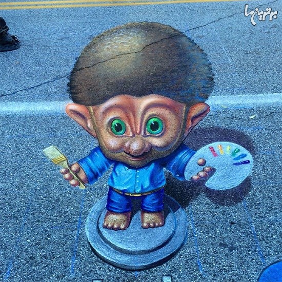 نقاشی های گچی سه بعدی در خیابان های شهر