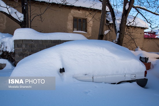 بارش کم‌سابقه‌ی برف در کیاسر مازندران