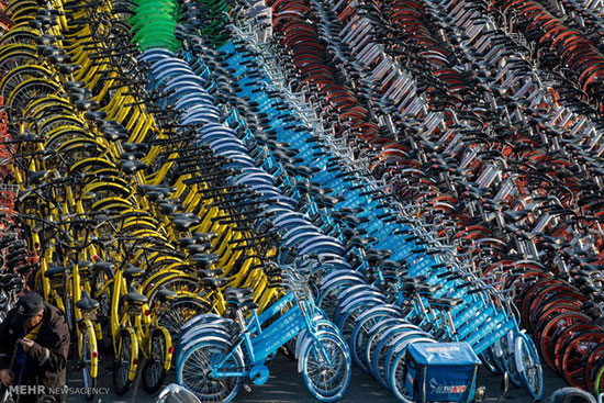 توقیف هزاران دوچرخه در شانگهای‎