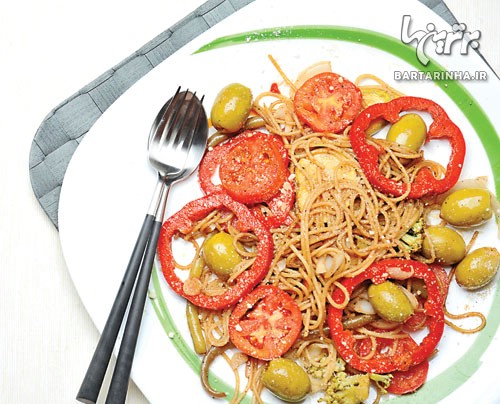 دستور پخت انواع اسپاگتی سبزیجات