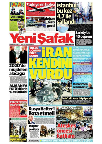تیتر یک روزنامه ترکیه؛ خودزنی ایران