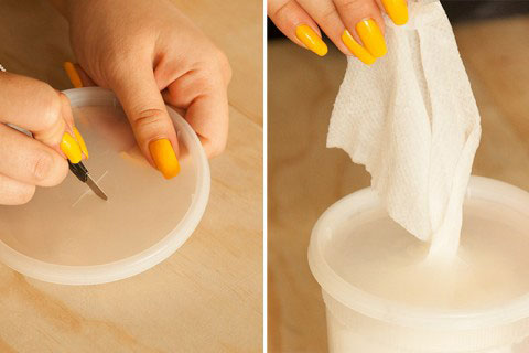 خودتان دستمال پاک کننده آرایش بسازید