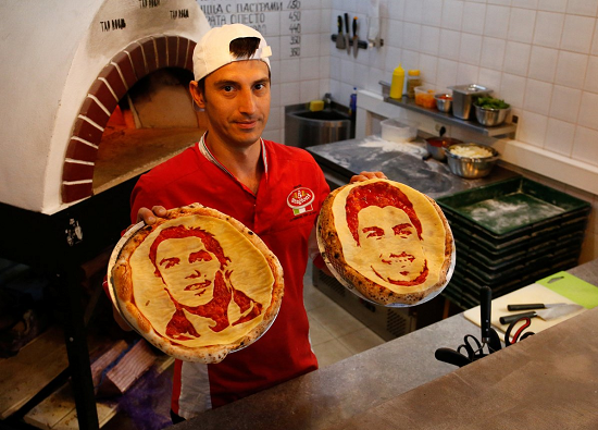 پیتزای رونالدو و سوارس در مسکو