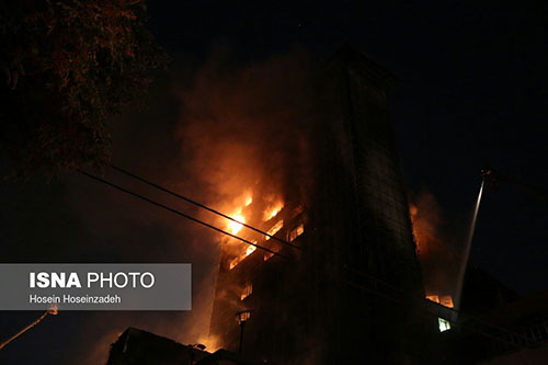 عکس: «برج سلمان» در آتش سوخت