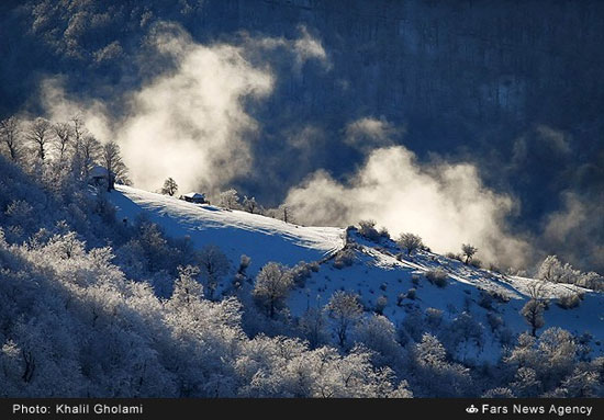عکس: طبیعت زمستانی جاده خلخال به اسالم