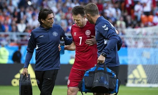 بازیکن دانمارک ادامه جام جهانی را از دست داد