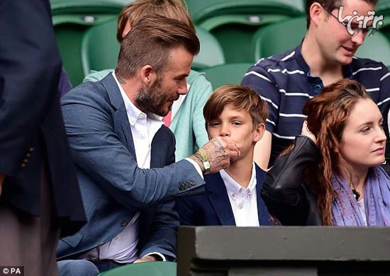 عکس: بکهام و پسرش در مسابقات تنیس
