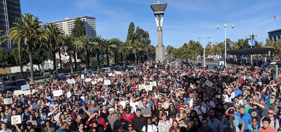 حضور ۲۰هزار کارمند گوگل در تظاهرات روز جمعه